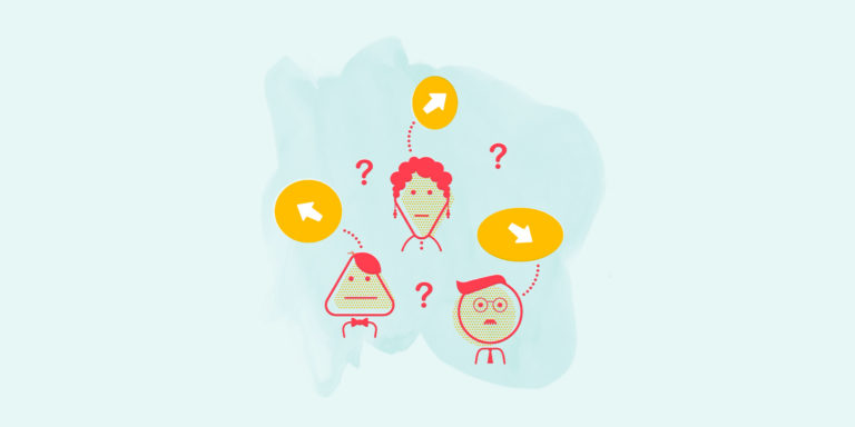 illustration of people who look confused with question marks