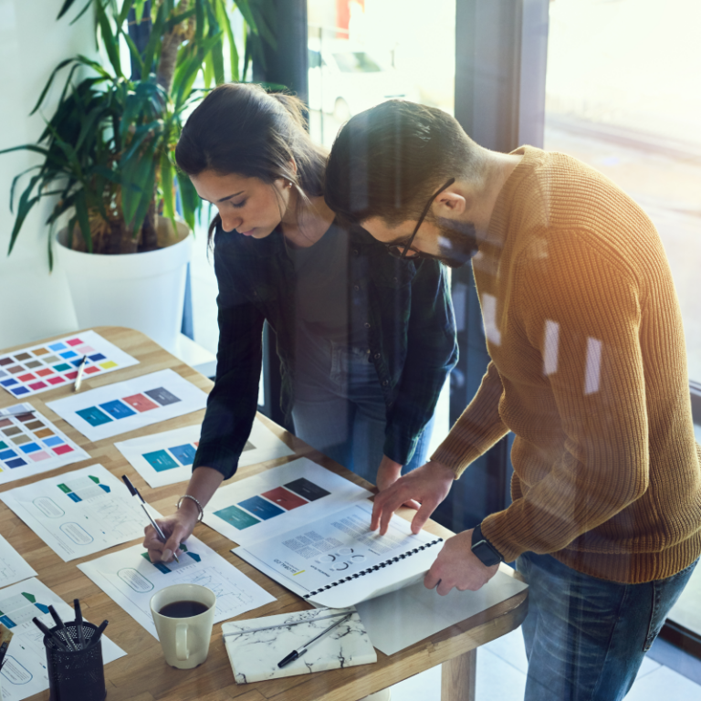 People working on a brand refresh for a telecom company