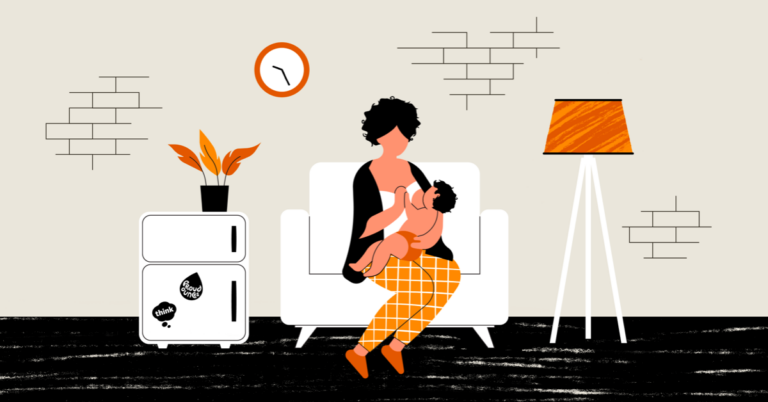 Illustration of woman breastfeeding