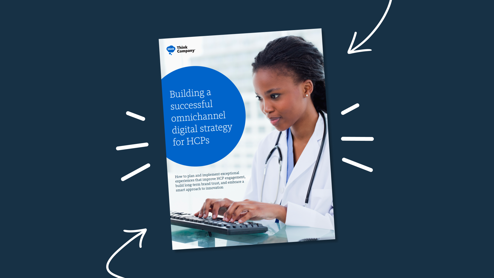 Building a successful omnichannel digital strategy for HCPs book cover with a HCP working on a computer