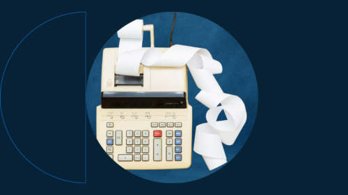 Advisor experience hero image with old school adding machine