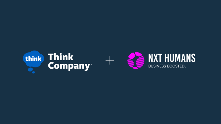 Think Company logo + NXT Humans logo