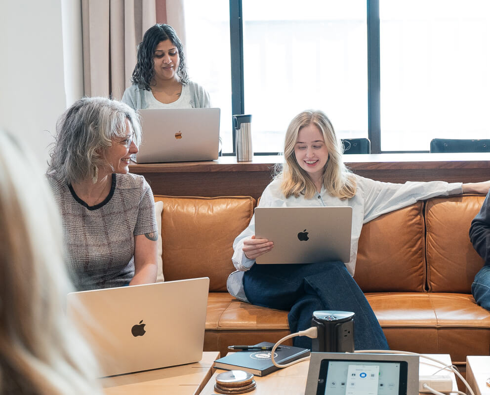 Thinkers collaborating in a conference room